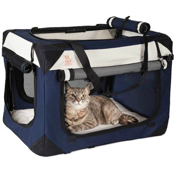 PetLuv "Happy Cat" Premium Foldable Soft-Sided Cat Crate Carrier