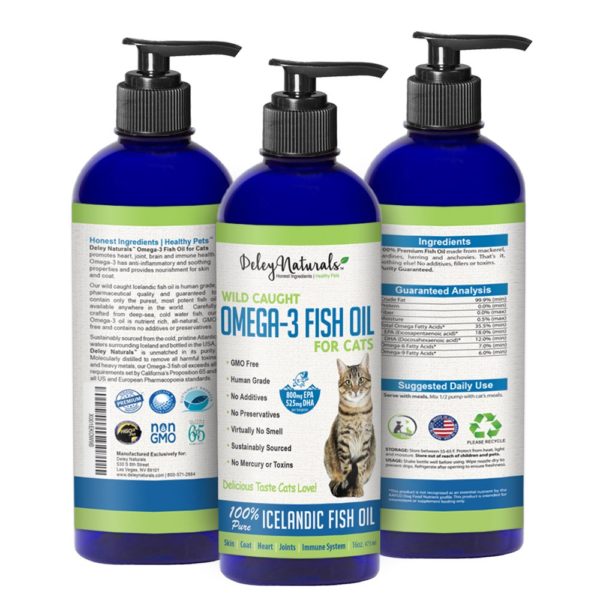 Deley Naturals Wild Caught GMO-Free Omega 3 Fish Oil for Cats