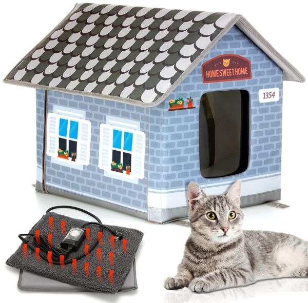 PETYELLA Weatherproof Heated Cat Houses for Outdoor Cats